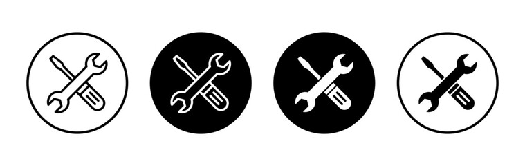 Repair tools icon symbol for apps and websites. tool sign and symbol. setting icon. Wrench and screwdriver. Service