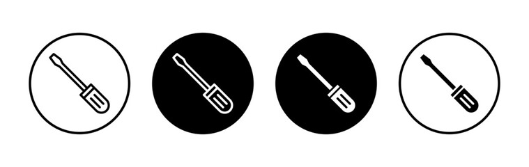 Screwdriver icon symbol for apps and websites. tools sign and symbol