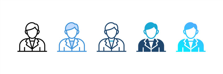 Doctor icon set multiple style collection