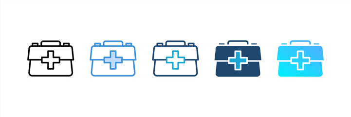Obraz premium First Aid Kit icon set multiple style collection