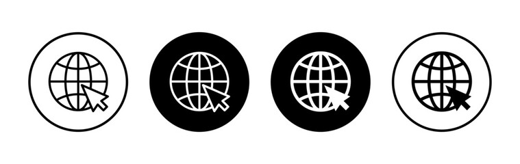 Web icon symbol for apps and websites. go to web sign and symbol. web click icon. Global search icon