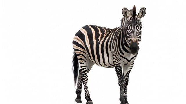 Majestic Zebra, Isolated on White Background, Wildlife Photography