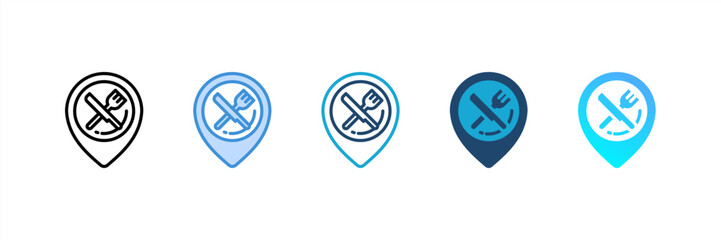 Restaurant icon set multiple style collection