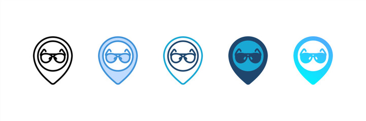 Optical Store icon set multiple style collection
