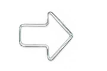 Glass arrow pointing leftward through transparent checkered grid, representing sleek directional navigation design