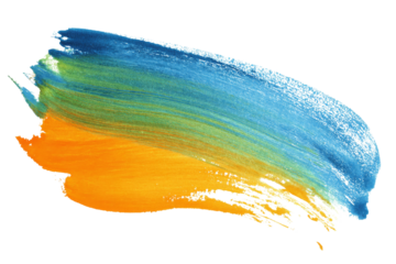 A vibrant stroke with colors seamlessly merging creating a harmonious gradient from yellow to blue