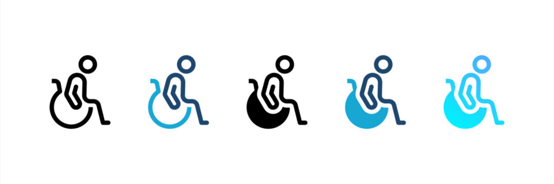 Special Needs icon set multiple style collection