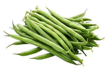 Fresh green beans pile arranged together, showing their natural texture and color, ideal for healthy eating and culinary presentations