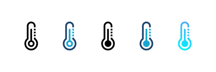 Naklejka premium Temperature icon set multiple style collection