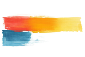Abstract brush strokes of red orange yellow and blue colors are displayed forming a creative and vibrant design