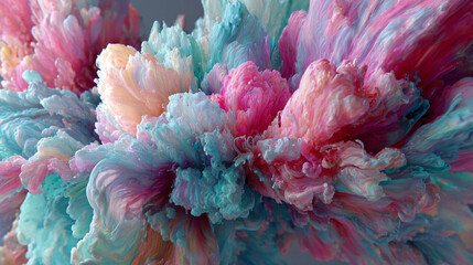 Pastel Powder Explosion with a Vibrant Burst of Color, Generative AI

