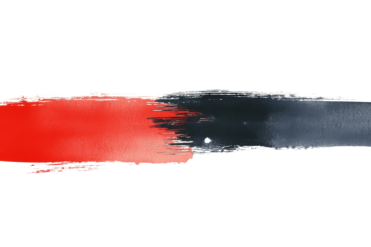 Abstract art featuring a vibrant red blending into a deep gray with textured brush strokes creating a visual contrast