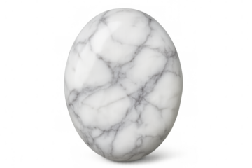 Polished white howlite cabochon gemstone on a transparent background, perfect for jewelry design or metaphysical practices