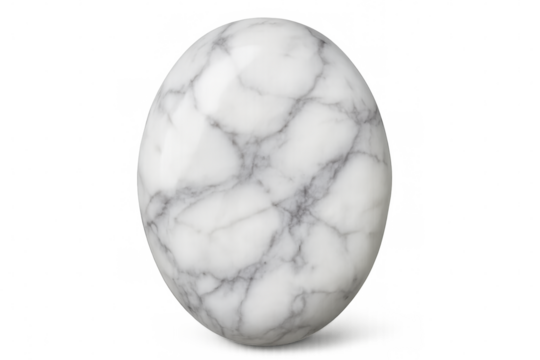 Polished white howlite cabochon gemstone on a transparent background, perfect for jewelry design or metaphysical practices