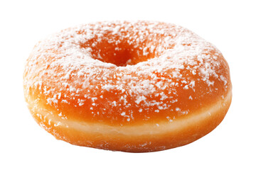 A delightful donut covered with a generous dusting of powdered sugar perfect for satisfying your sweet tooth and indulging in a tasty treat