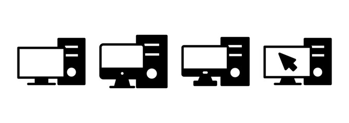 Computer icon logo design. computer monitor sign and symbol
