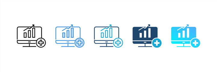 Medical Analytics icon set multiple style collection