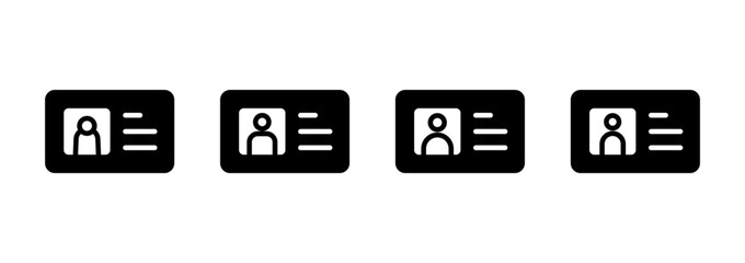 License icon logo design. ID card icon. driver license, staff identification card