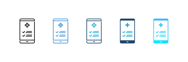 Obraz premium Health Check icon set multiple style collection