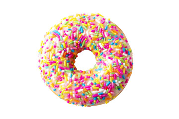 Delicious treat with a vibrant array of rainbow sprinkles covering the top creating a visually appealing and tempting dessert experience