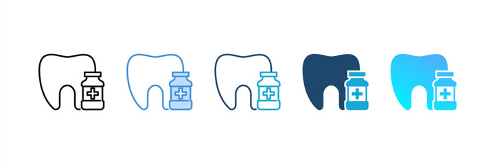 Mouthwash icon set multiple style collection