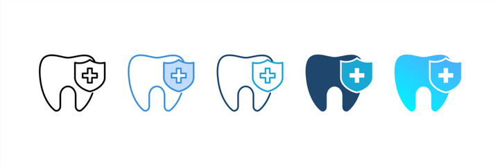 Obraz premium Dental Protection icon set multiple style collection