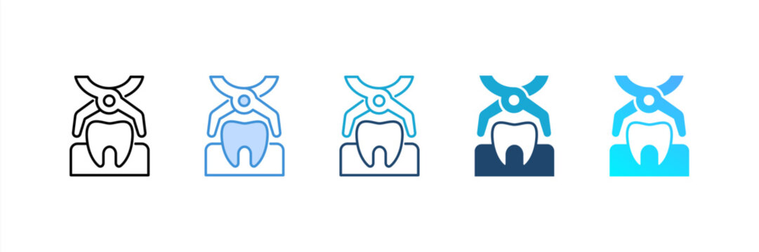 Tooth Extraction icon set multiple style collection