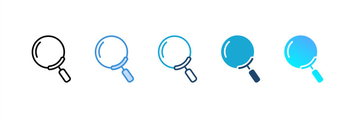 Search icon set multiple style collection