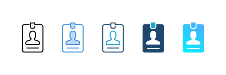 Id Card icon set multiple style collection