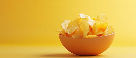 Showcase a tempting real picture of a bowl overflowing with perfectly crisp potato chips, glistening with a light sprinkle of sea salt, capturing their golden color and inviting crunch