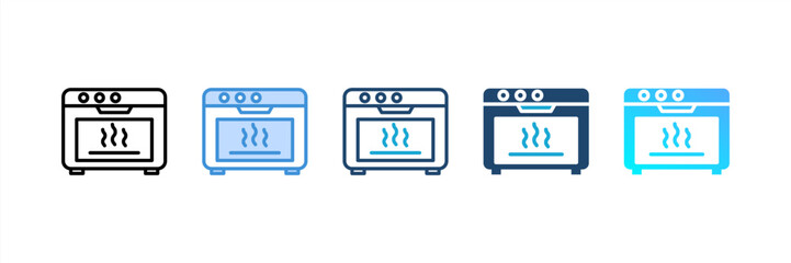 Oven icon set multiple style collection