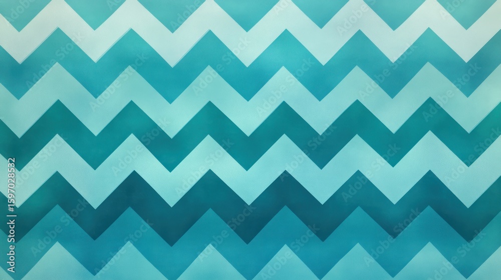 Poster abstract background of teal and light blue zigzag pattern with blurred gradient effect design elemen