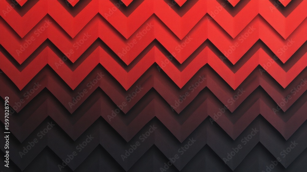Poster a red and black zigzag pattern with a gradient effect creating a visually interesting background des