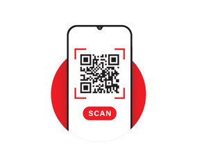 Qr Code Scan me template with a smartphone for application vector illustration