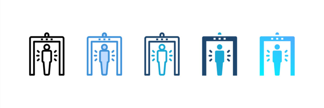 Detector icon set multiple style collection