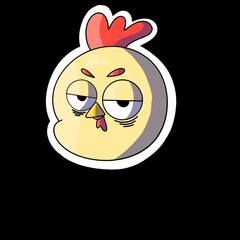 Chicken head lazy sticker printing design
