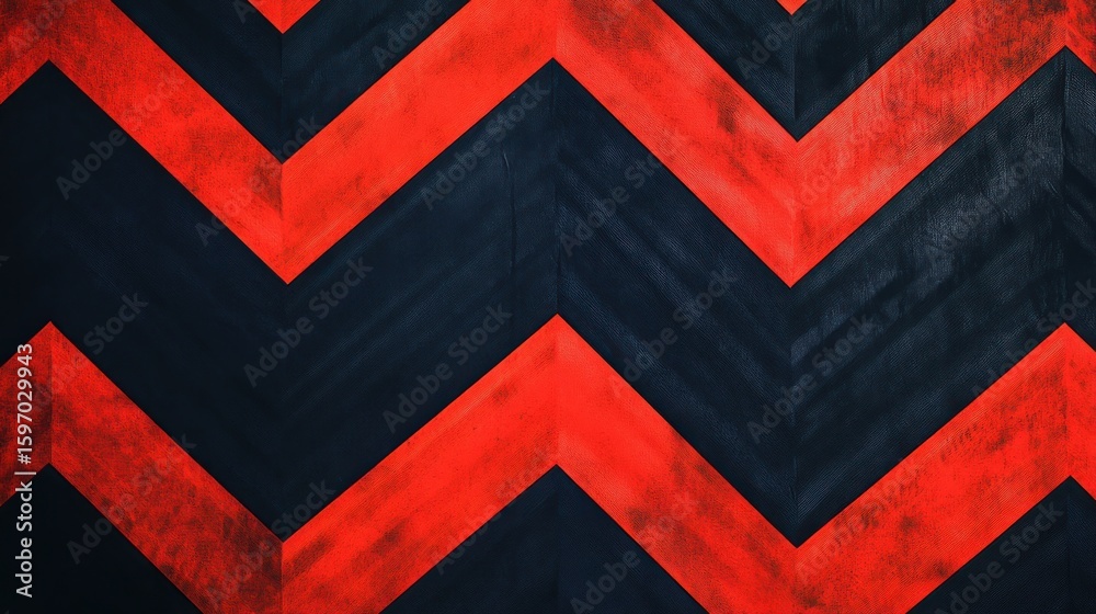 Poster a dark zigzag pattern background with red stripes creating a bold and modern abstract design look