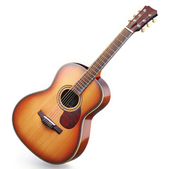 acoustic guitar on white background