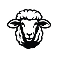 Woolly Sheep Head Animal Farm Mascot Vector Icon