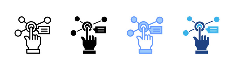 Obraz premium Interactive icon set multiple style collection