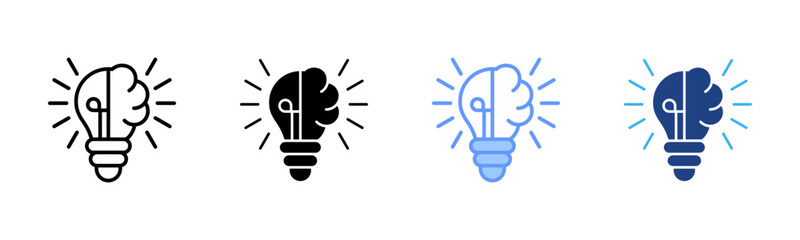 Innovation icon set multiple style collection