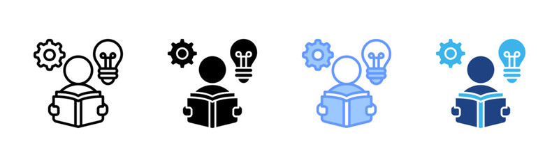 Cognitive icon set multiple style collection