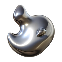 Custom-molded 3D-rendered Silver Earplug