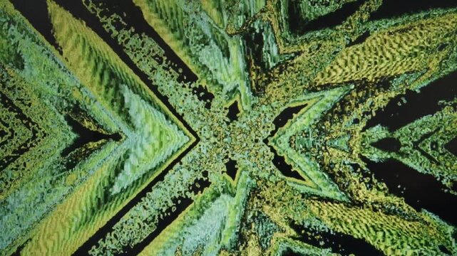 A star made of green and black colors