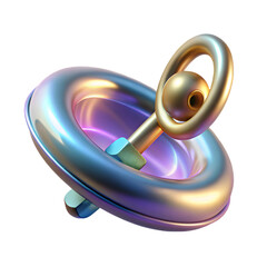 Abstract 3D Render of a Spinning Top Toy