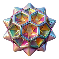 Iridescent Geometric Star with Metallic Finish