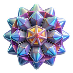 Iridescent Geometric Star with Metallic Finish
