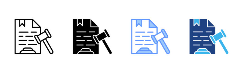 Obraz premium Legal Document icon set multiple style collection