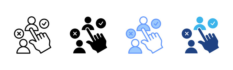 Selection icon set multiple style collection