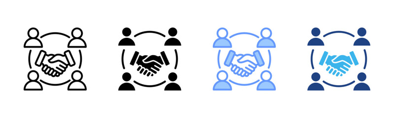 Collaborative icon set multiple style collection